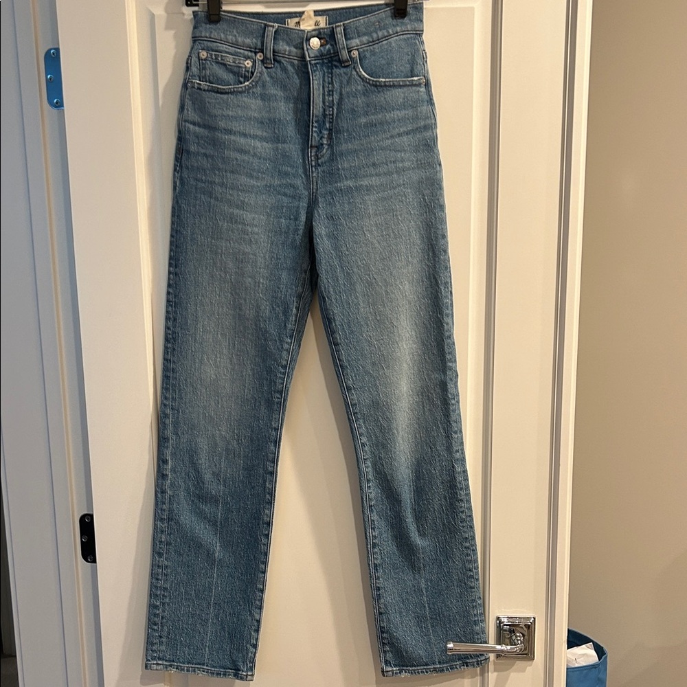 Madewell Women's Straight Leg Blue Jeans, 90’s Straight